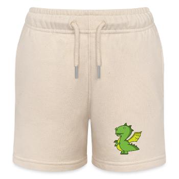 Logo Dinosaure Enfants - Short de jogging enfant bio Stanley/Stella - écru doux - Devant
