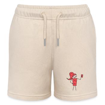 Rote Schobbtimistin - Kinder Organic Joggingshorts Mini Bolter von Stanley/Stella - Natur - Vorne