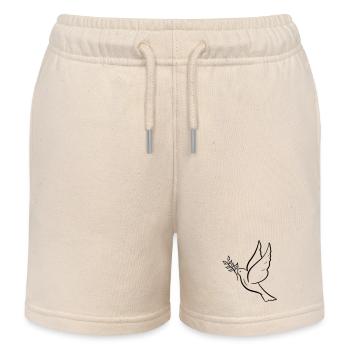 Friedenstaube, hand gezeichnet. Friedenssymbol - Kinder Organic Joggingshorts Mini Bolter von Stanley/Stella - Natur - Vorne