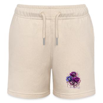 Blumen Frauen Mädchenpower Design Kunst Weiblich Rose - Kinder Organic Joggingshorts Mini Bolter von Stanley/Stella - Natur - Vorne