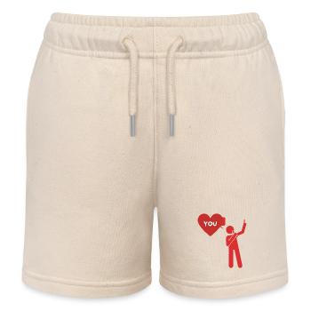 Declaration of love "I love you" - Kids Organic Sweat Shorts by Stanley/Stella - soft Ecru - Front