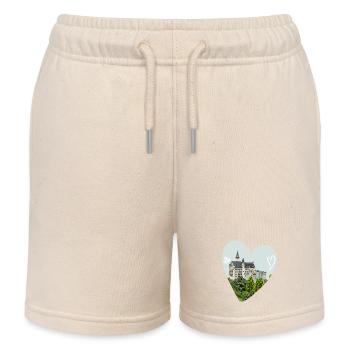 Neuschwanstein Castle // Illustration - Kids Organic Sweat Shorts by Stanley/Stella - soft Ecru - Front
