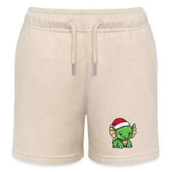 Dinosaure tricératops Noël - Short de jogging enfant bio Stanley/Stella - écru doux - Devant