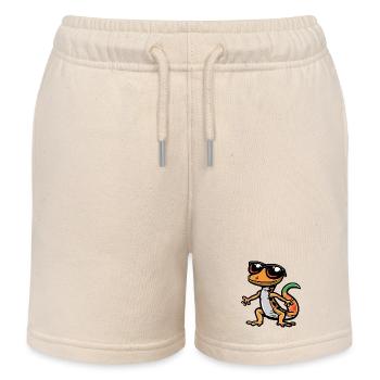 Echse Comic Cool - Kinder Organic Joggingshorts Mini Bolter von Stanley/Stella - Natur - Vorne