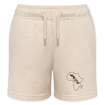 Africa Outline - Kids Organic Sweat Shorts by Stanley/Stella - soft Ecru - Front