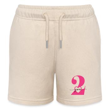 Ziffer Zwei 2 mit Herz - Kinder Organic Joggingshorts Mini Bolter von Stanley/Stella - Natur - Vorne
