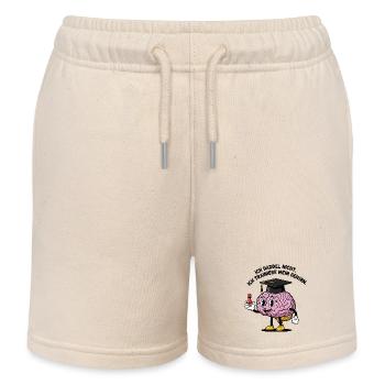 Ich daddel nicht, ich trainiere mein Gehirn - Kinder Organic Joggingshorts Mini Bolter von Stanley/Stella - Natur - Vorne