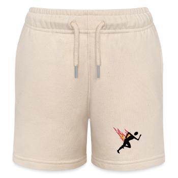 Jogger avec flammes - Short de jogging enfant bio Stanley/Stella - écru doux - Devant