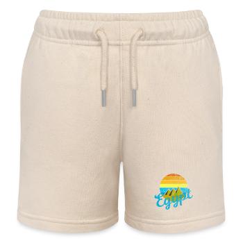 Egypt Egypt Cairo Retro Vintage Pyramids Holiday - Kids Organic Sweat Shorts by Stanley/Stella - soft Ecru - Front