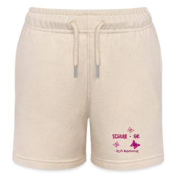 Schulanfang, Schmetterling - Kinder Organic Joggingshorts Mini Bolter von Stanley/Stella - Natur - Vorne