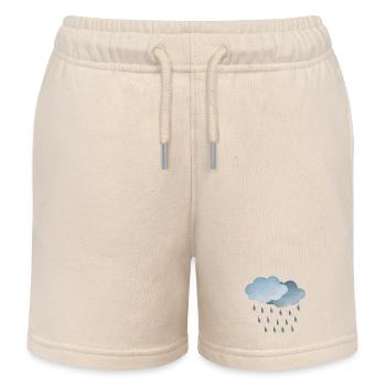 Weather Rain-Clouds Symbol - Kids Organic Sweat Shorts by Stanley/Stella - soft Ecru - Front
