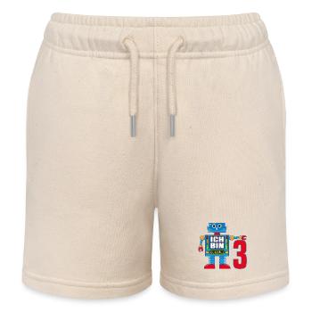 Kleiner lustiger Roboter - ich bin 3 Jahre alte - Kinder Organic Joggingshorts Mini Bolter von Stanley/Stella - Natur - Vorne
