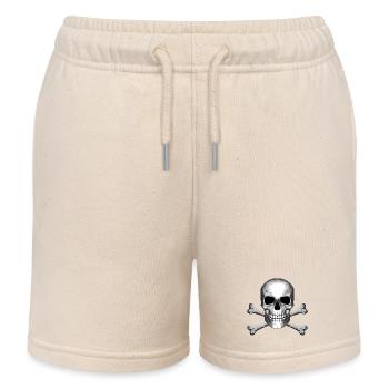Skull Jolly Roger Pirate Flag T-Shirt R6Z - Kinder Organic Joggingshorts Mini Bolter von Stanley/Stella - Natur - Vorne