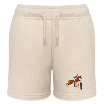 Horse, Rider, Horse Riding - Kids Organic Sweat Shorts by Stanley/Stella - soft Ecru - Front