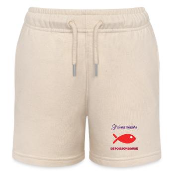 HUMOR. FISH. APRIL FOOL - Kids Organic Sweat Shorts by Stanley/Stella - soft Ecru - Front