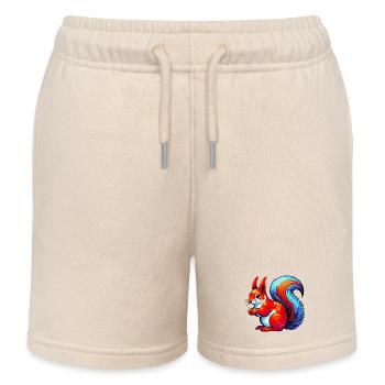 Squirrel - Kids Organic Sweat Shorts by Stanley/Stella - soft Ecru - Front