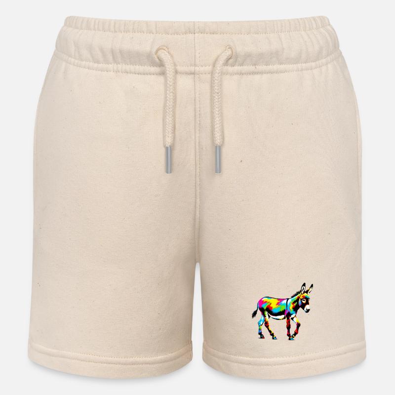 Donkey Mule - Kids Organic Sweat Shorts by Stanley/Stella - soft Ecru