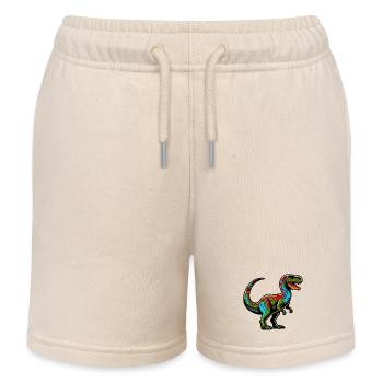 Dinosaur - Kids Organic Sweat Shorts by Stanley/Stella - soft Ecru - Front