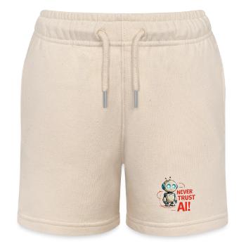 Never Trust AI - Kids Organic Sweat Shorts by Stanley/Stella - soft Ecru - Front