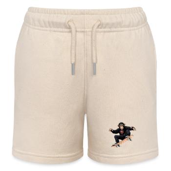 Affen Skater / Skateboard Affe - Kinder Organic Joggingshorts Mini Bolter von Stanley/Stella - Natur - Vorne