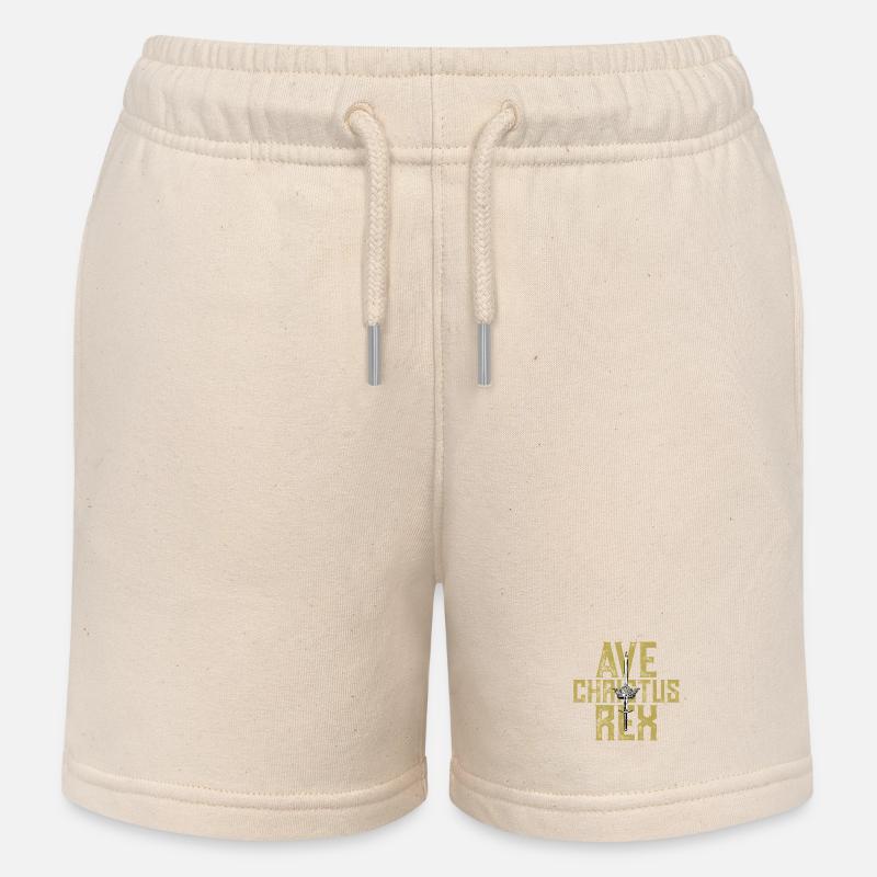 Ave Christus Rex Krone ein Schwert - Kinder Organic Joggingshorts Mini Bolter von Stanley/Stella - Natur