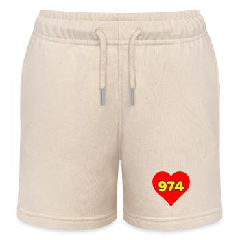 Red Heart 974 - Reunion Island - Kids Organic Sweat Shorts by Stanley/Stella - soft Ecru - Front