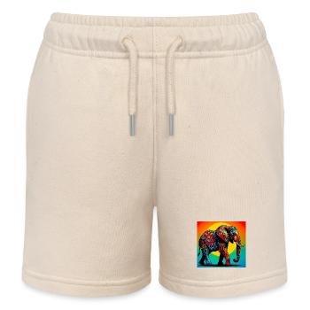 Elefant - Kinder Organic Joggingshorts Mini Bolter von Stanley/Stella - Natur - Vorne