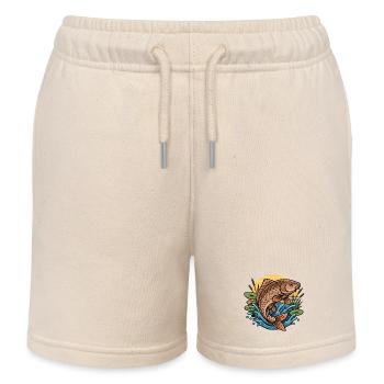 Karpfen Angeln Fischen - Kinder Organic Joggingshorts Mini Bolter von Stanley/Stella - Natur - Vorne