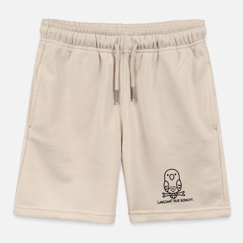 Vogel Spruch | Langsam? Nur bedacht. Kinder Organic Joggingshorts Mini Bolter von Stanley/Stella