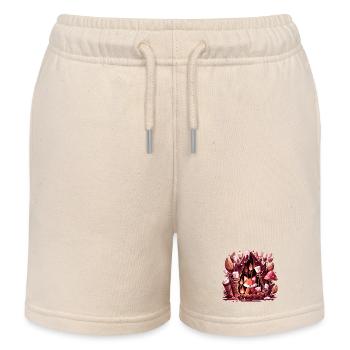 Fox in the mushroom forest fire - Kids Organic Sweat Shorts by Stanley/Stella - soft Ecru - Front