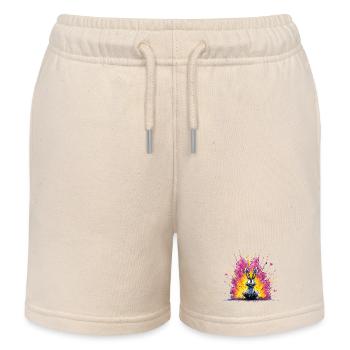 Bombardement des lapins aux couleurs vives - Short de jogging enfant bio Stanley/Stella - écru doux - Devant