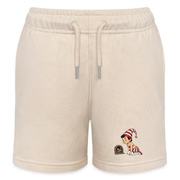 Fille lutin au trou de souris - Short de jogging enfant bio Stanley/Stella - écru doux - Devant