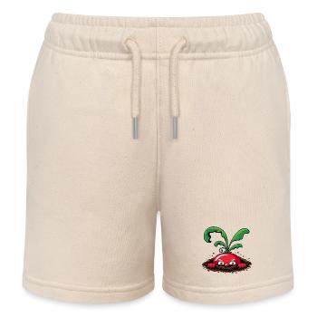Curious radish from the earth - Kids Organic Sweat Shorts by Stanley/Stella - soft Ecru - Front