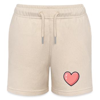 Cœur Rosé Graphique - Short de jogging enfant bio Stanley/Stella - écru doux - Devant