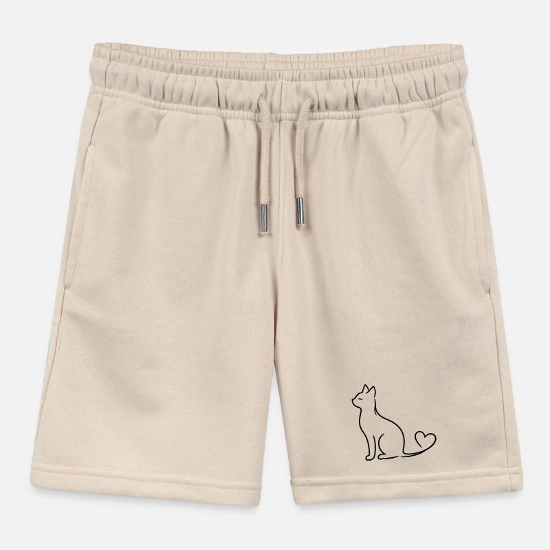 Chat élégant à queue de cœur | Ligne Minimal Love Ar Short de jogging enfant bio Stanley/Stella