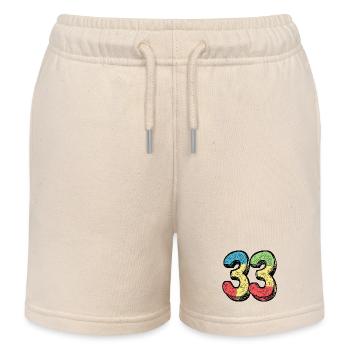 33 Nombre Coloré - Short de jogging enfant bio Stanley/Stella - écru doux - Devant