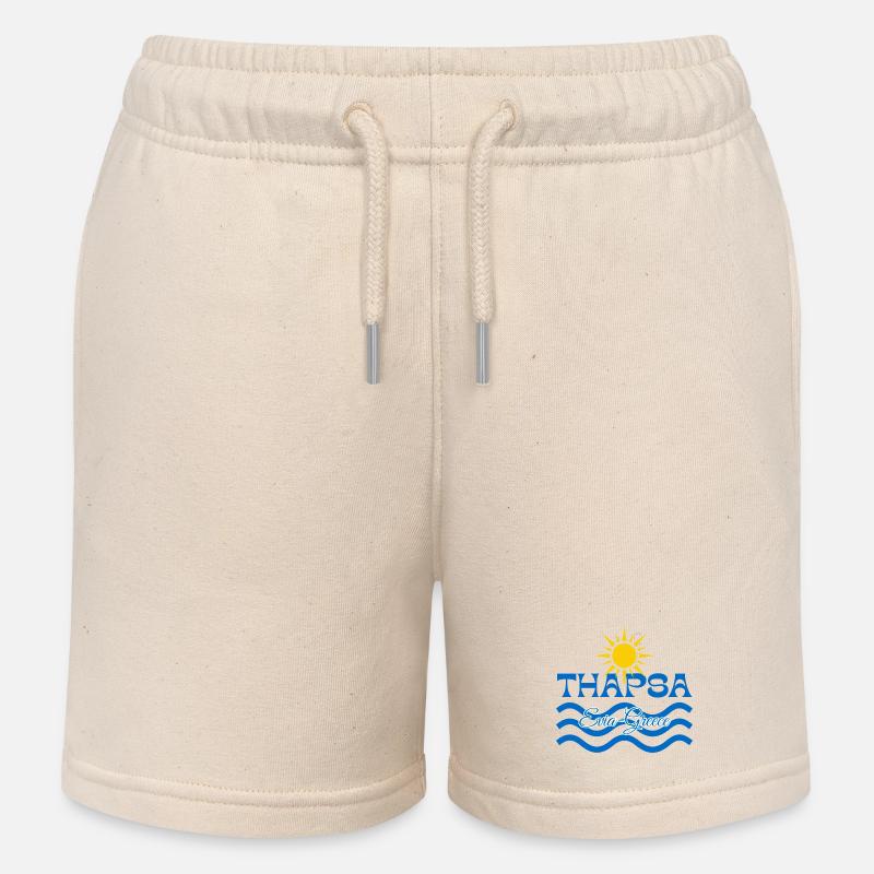 Thapsa Evia Grèce Vagues de soleil - Short de jogging enfant bio Stanley/Stella - écru doux