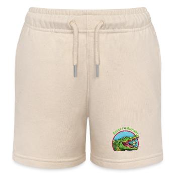 Alligator und Vogel: Alles in Butter! - Kinder Organic Joggingshorts Mini Bolter von Stanley/Stella - Natur - Vorne