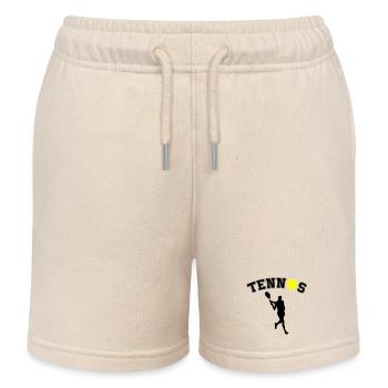Tennis Ball Night Silhouette - Kids Organic Sweat Shorts by Stanley/Stella - soft Ecru - Front