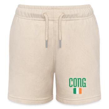 Cong Irish Flag Typography - Kids Organic Sweat Shorts by Stanley/Stella - soft Ecru - Front