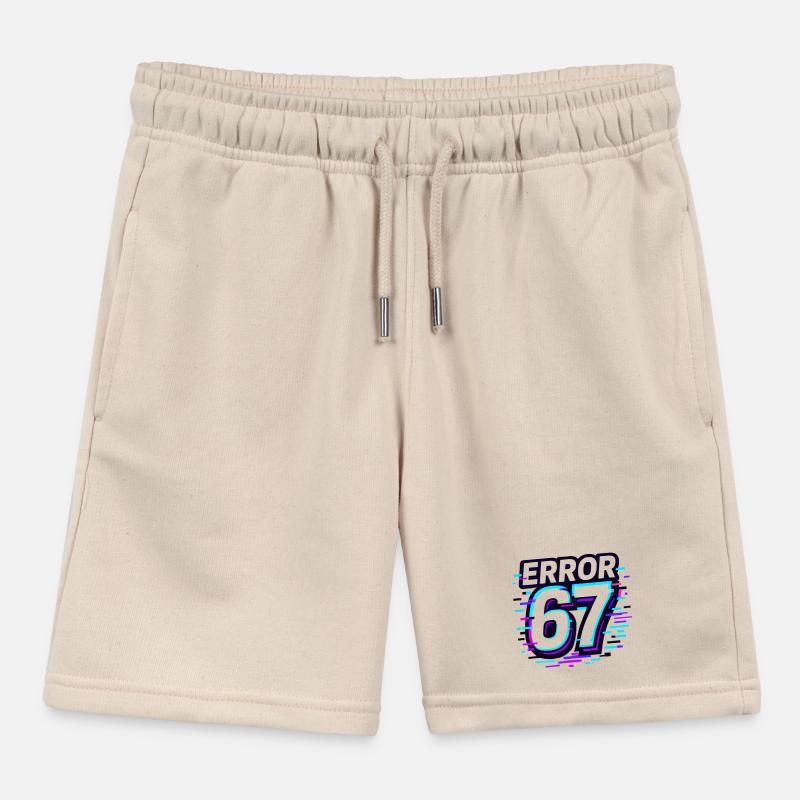 Idée de cadeau Error 67 Six Seven Glitch Cyber Meme Short de jogging enfant bio Stanley/Stella