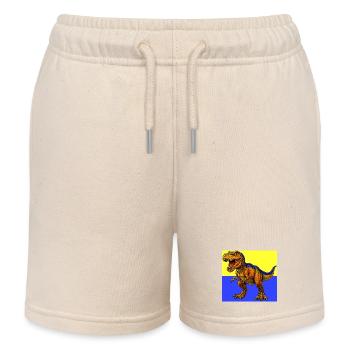 dinosaur - Kids Organic Sweat Shorts by Stanley/Stella - soft Ecru - Front