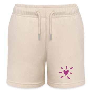 Heart Comic Bourgogne Amour Amour Rayons de mariage - Short de jogging enfant bio Stanley/Stella - écru doux - Devant