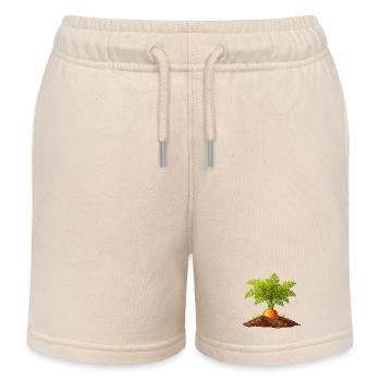 Carrot in the Ground Garden Nature Design - Kids Organic Sweat Shorts by Stanley/Stella - soft Ecru - Front