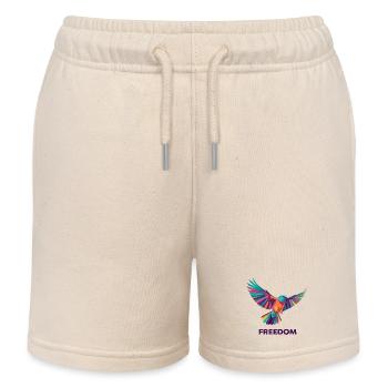 Lebendige geometrische Hummingbird-Freiheit - Kinder Organic Joggingshorts Mini Bolter von Stanley/Stella - Natur - Vorne