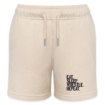 Essen Schlafen Ringen Wiederholen Ringen - Kinder Organic Joggingshorts Mini Bolter von Stanley/Stella - Natur - Vorne