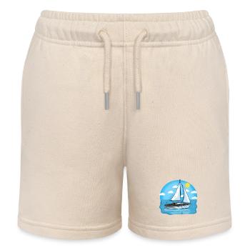 Sunlight sailor on the blue sea - Kids Organic Sweat Shorts by Stanley/Stella - soft Ecru - Front