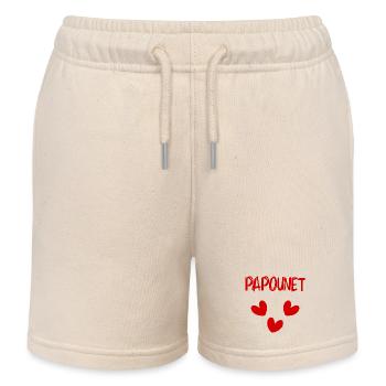 PAPOUNET. PAPA. VATERTAG. FROHER VATERTAG - Kinder Organic Joggingshorts Mini Bolter von Stanley/Stella - Natur - Vorne