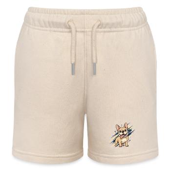 Franz Bulldog Spaß - Kinder Organic Joggingshorts Mini Bolter von Stanley/Stella - Natur - Vorne