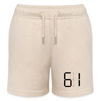 NUMBER 61 Sixty-One Gift Digital - Kids Organic Sweat Shorts by Stanley/Stella - soft Ecru - Front